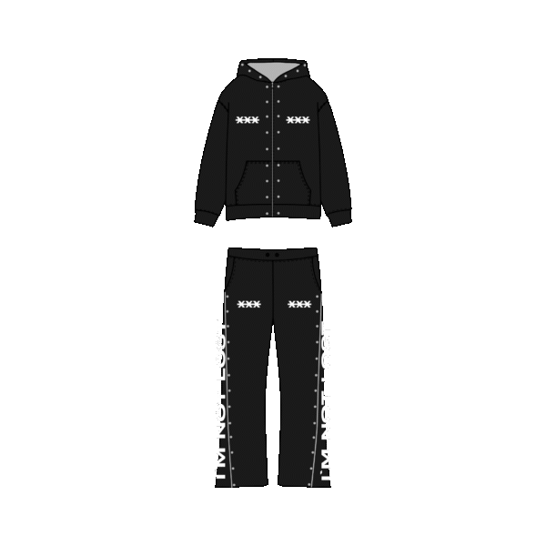 XPLOREFW I'M NOT LOST STUD SET BLACK