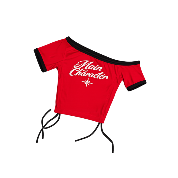XPLOREFW MAIN CHARACTER OFF SHOULDER TOP (RED)
